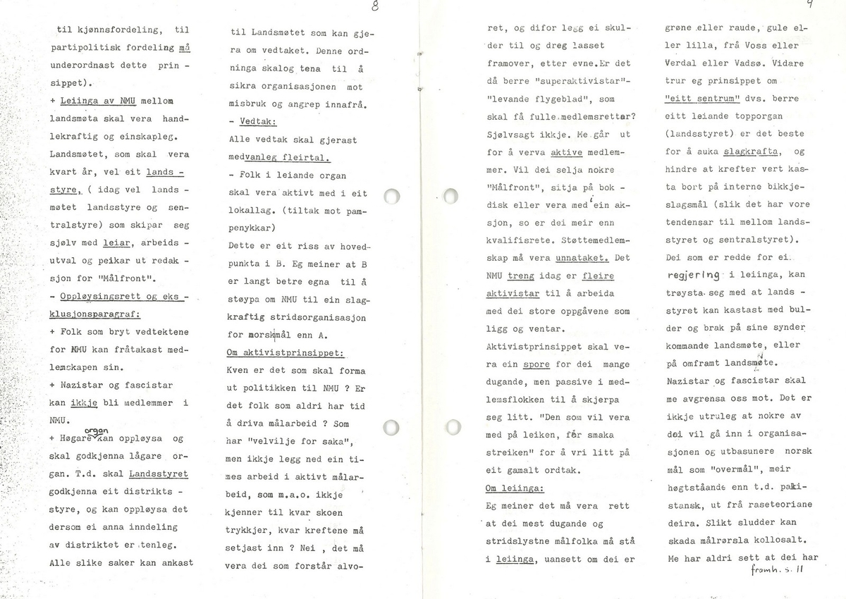 Utgåve av Målbladet på 12 A5-sider frå oktober 1976. Målbladet var medlemsavisa til Norsk Målungdom i Trondheim. Bladet er sendt til NMU Volda ved Berit Øygard.