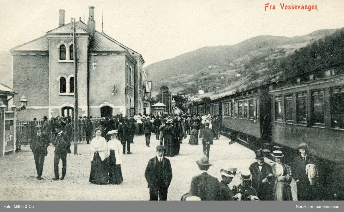 Dagtoget mellom Oslo og Bergen på Voss stasjon