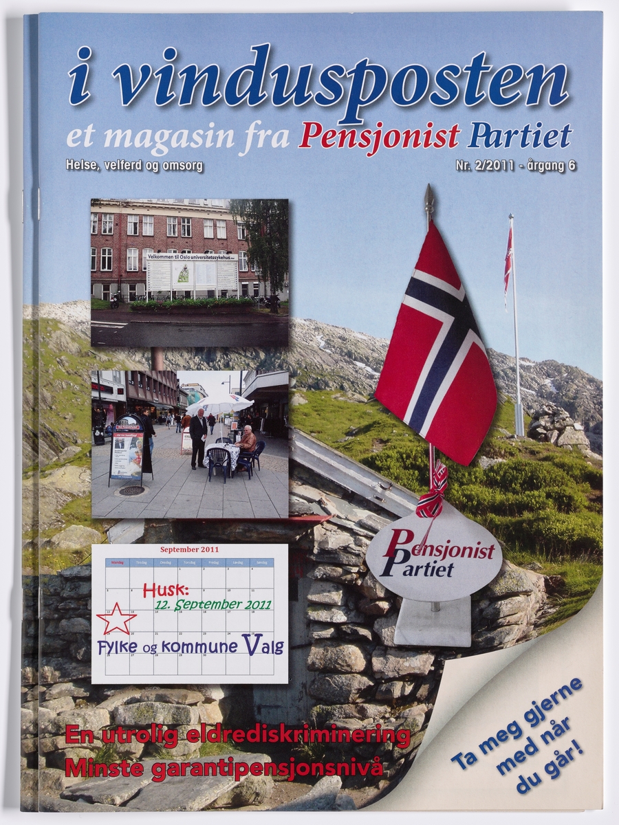 Et norsk flagg på en hytte på fjellet