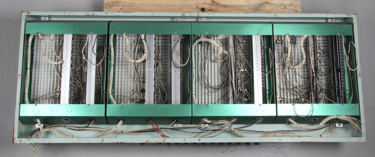 Kontrollpanel med tavle som viser skjematisk oversikt over produksjonssystemet.