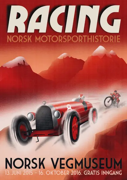 Plakat til utstillingen Racing