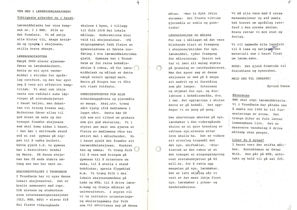 Utgåve av Målbladet på 12 A5-sider frå september 1976. Målbladet var medlemsavisa til Norsk Målungdom i Trondheim.