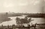 Vy mot Linköping från Tannefors sluss 1875.