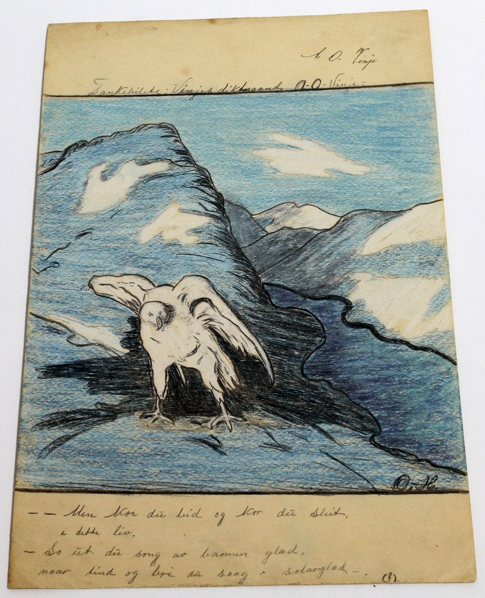 Teikningar og dikt av Olav H. Hauge.