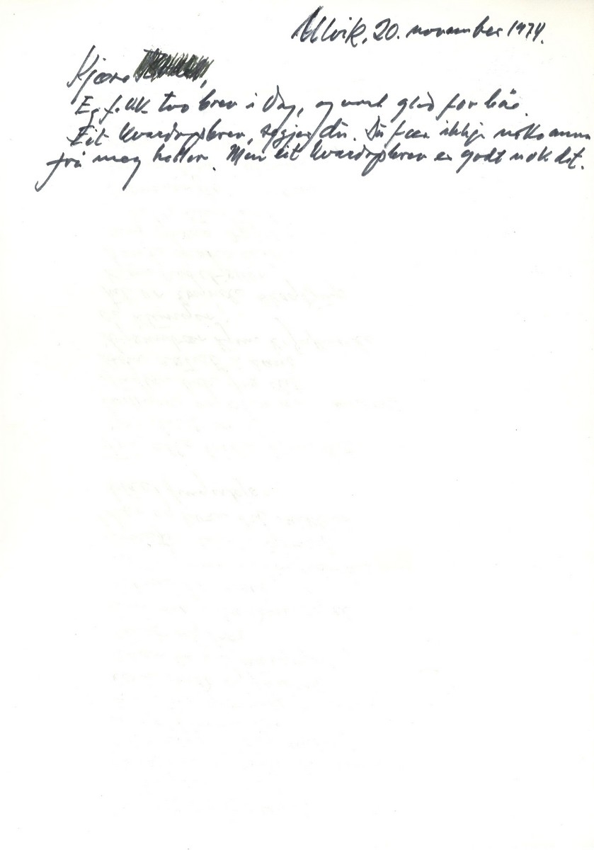 Tredje del av diktsamlinga "Glør i oska" av Olav H. Hauge.