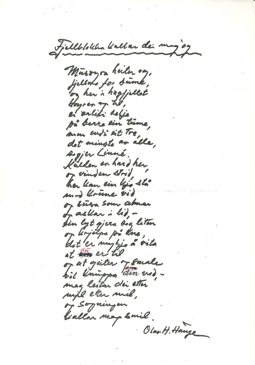 Tredje del av diktsamlinga "Glør i oska" av Olav H. Hauge.