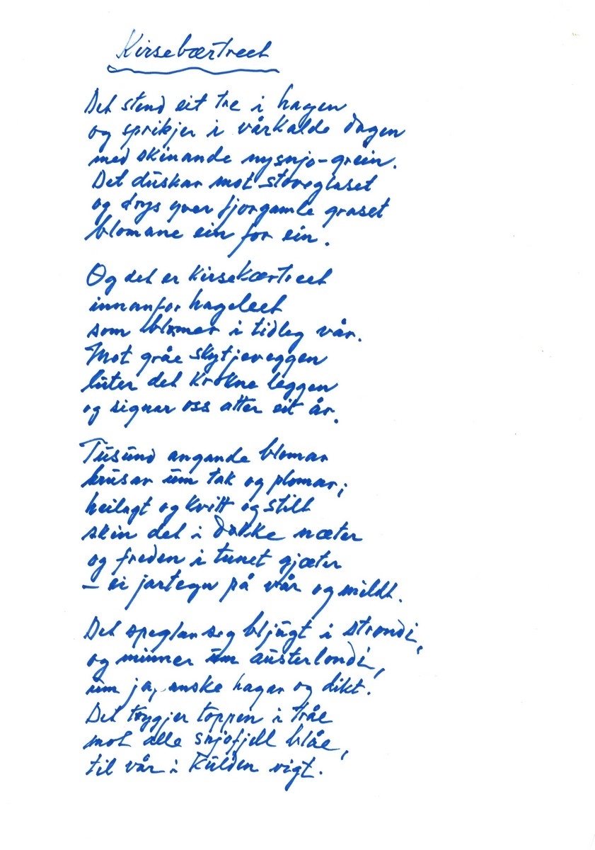 Tredje del av diktsamlinga "Glør i oska" av Olav H. Hauge.