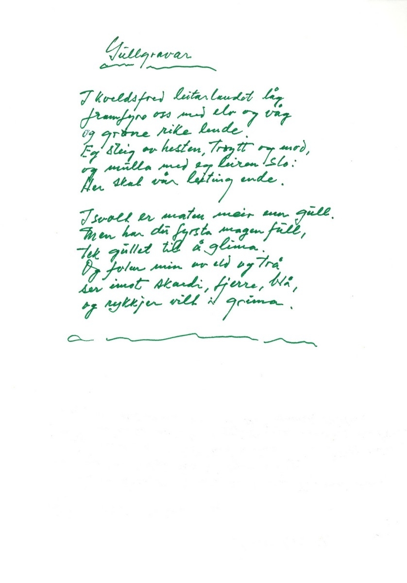 Tredje del av diktsamlinga "Glør i oska" av Olav H. Hauge.