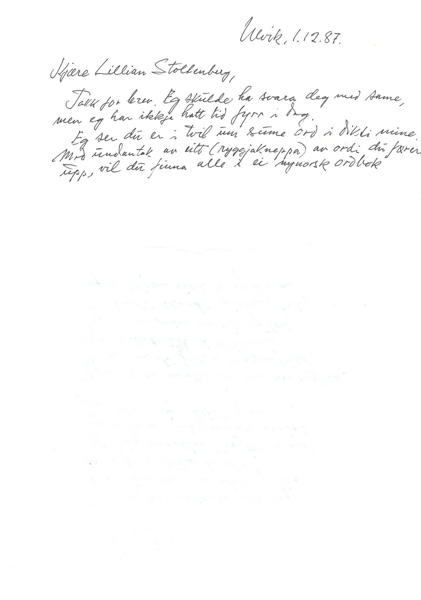 Tredje del av diktsamlinga "Glør i oska" av Olav H. Hauge.