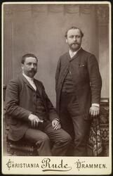 dobbeltportrett, menn, lektor, skolebestyrer, sittende og st