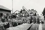 Gatuarbete på Liedbergsgatan, Växjö. Gruppfoto av arbetarna. Ca 1935.