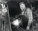 Smeden Lage Kvist i smedjan på Teleborgs slott.
1960,