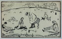 Fårklippning [Träsnitt]