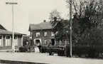 Vislanda hotell samt järnvägsstation. Tidigt 1900-tal.