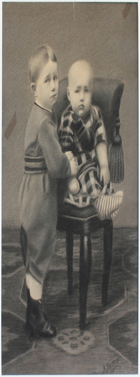 Porträtt av två barn.