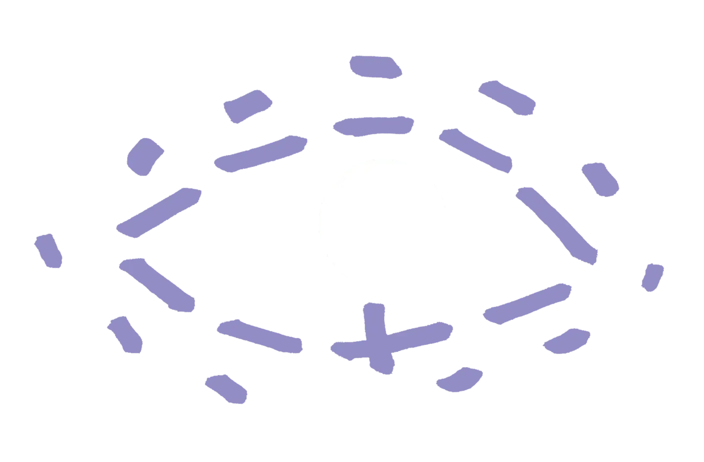 Grafikk, assosiasjoner til et øye. Lilla.
