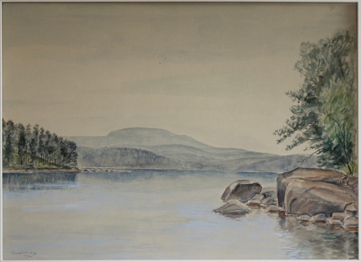 Motiv från sjön, Uppland [Akvarell]