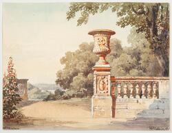 Park - och terassmotiv [Akvarell]