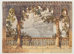 En balkong [Akvarell]