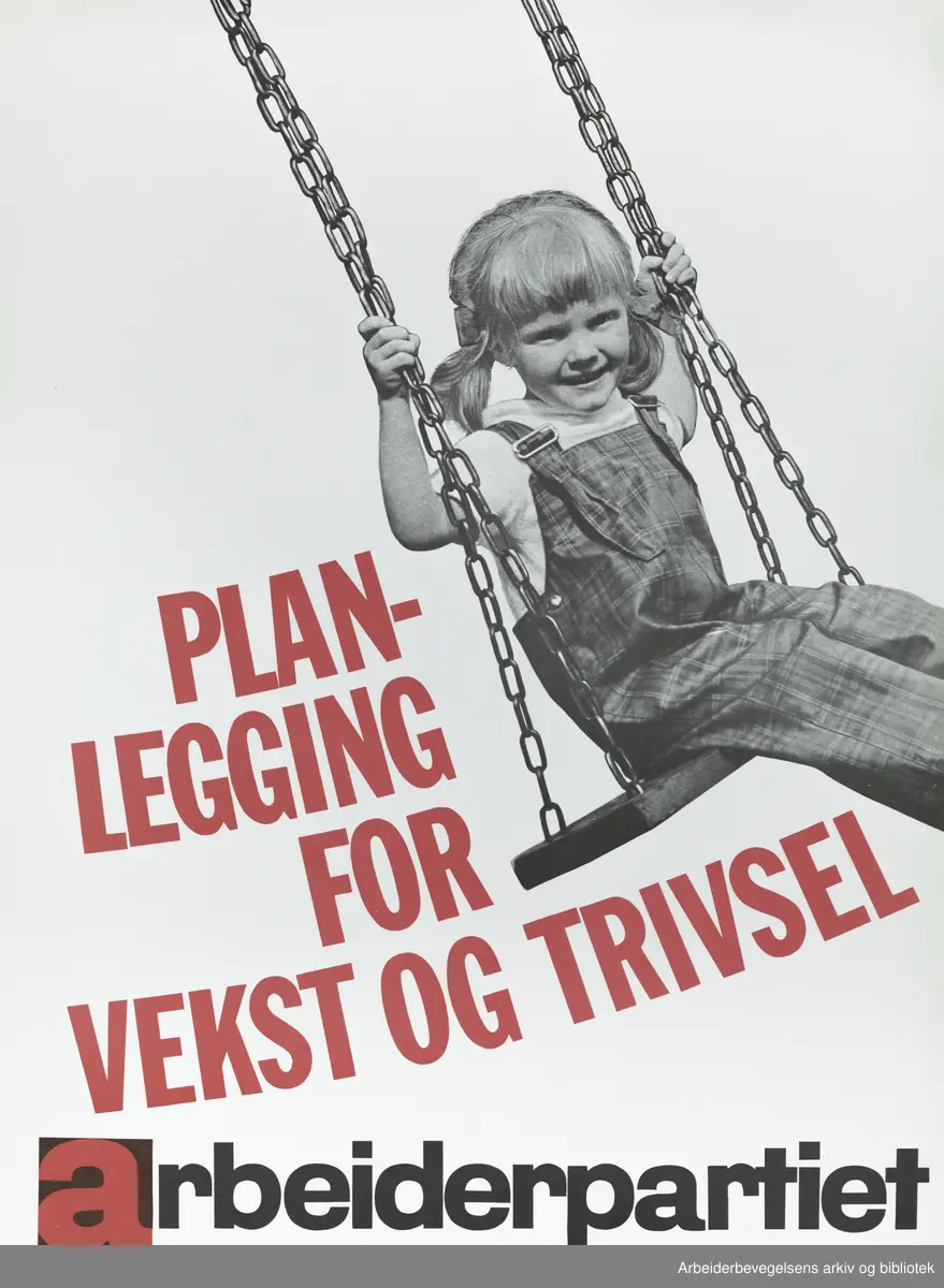 Plakat DNA. Planlegging for vekst og trivsel, Kommunevalget 1963. Format: 45x33 cm