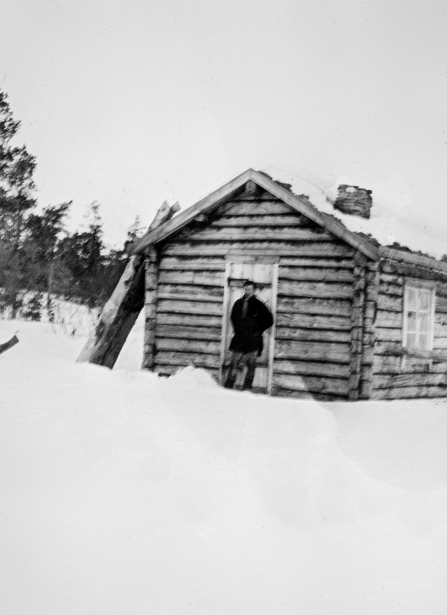 En mann - muligens skogoppsynsmann Anders Jonsen Lindi (1858-1933) - fotografert ved inngangsdøra til Bassevuodde skogstue i Anarjokk i 1913. Fotografiet er tatt i høydeformat, og vi ser ikke bygningen i sin fulle lengde. Det er en laftekonstruksjon med inngangsdør i gavlenden og seinempirevindu på den langsida som i hvert fall delvis er synlig fra denne opptaksvinkelen. Saltaket var torvtekt og snødekt da dette fotografiet ble tatt. Ei pipe som stikker opp gjennom snøen på taket kan tyde på at skogstua hadde ildested på høyre side når man gikk inn døra. Det sto noen stokker reist mot bygningen på den sida som vendte fra fotografen. Dette kan ha vært et vedforråd.

Dette var ei av fem skogstuer Øst-Finnmark skogforvaltning hadde i Karasjok da dette fotografiet ble tatt. Flest husvære hadde denne skogforvaltningen i Sør-Varanger, der det var fem skogstuer, trefløterstuer og ei arbeidsbrakke ved sagbruket. Også i Polmak var det ei skogstue. I Tana og i Varangerbotten hadde Øst-Finnmark skogforvaltning i 1913 gammer, ei på hvert sted.