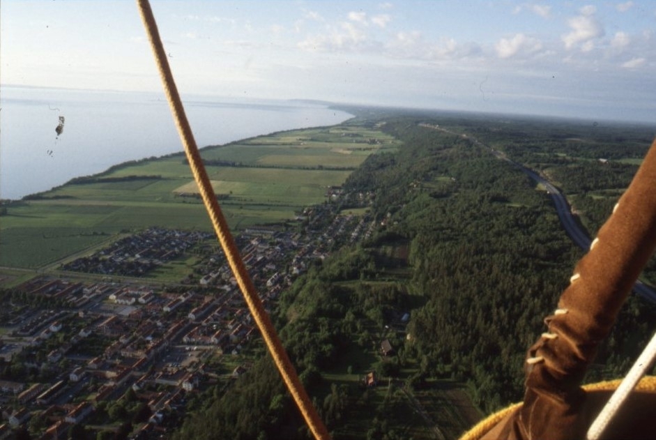 Vy över Gränna och Vättern. Bilden tagen från luften.