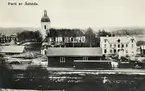 Åseda, 1910-tal. Kyrkan och Järnvägsgatan.