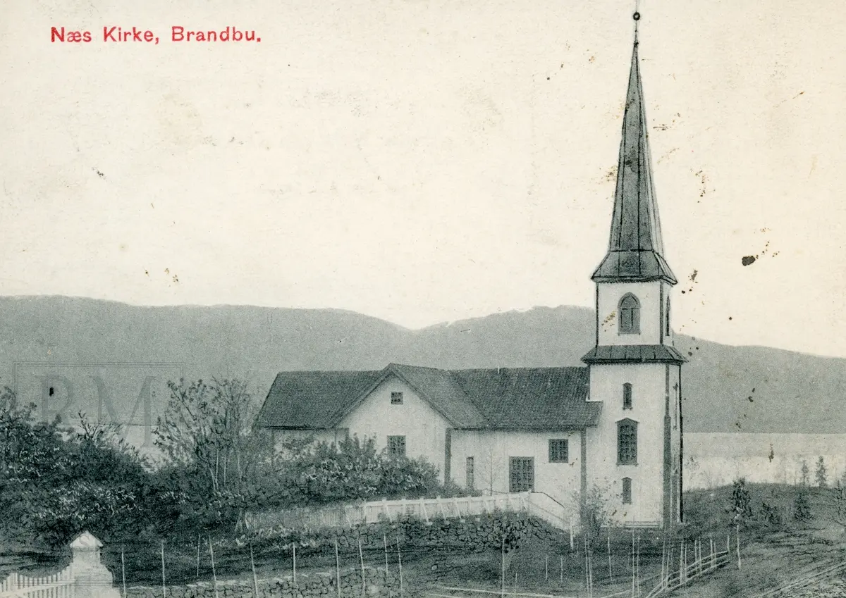 Nes kirke, Brandbu. Seks postkort