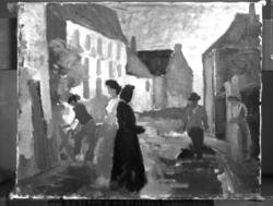 Målning av Erling Ärlingsson föreställande ett antal promene