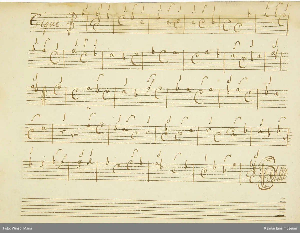 KLM 21068. Notbok, handskrift. 34 blad (68 sidor). Tvärformat. Brunt helt skinnband med präglad gulddekor på ryggen. På pärmens insida en namnteckning: O:F:Stålhammar, samt påklistrad reklametikett i kopparstick för pappershandlare Maingueneau i Paris 1697. På försättsbladet stämplat i svart med Stålhammarska vapnet. 

Handskriften påbörjad från bokens båda sidor. Den första delen består av tabulaturer för barockluta (bild 8-30 illustrerar denna del av boken). På försättsbladet till andra delen av boken: A la Viole de Gambe samt Otto Fried Stålhammar (bild 31 och framåt illustrerar denna delen av boken).