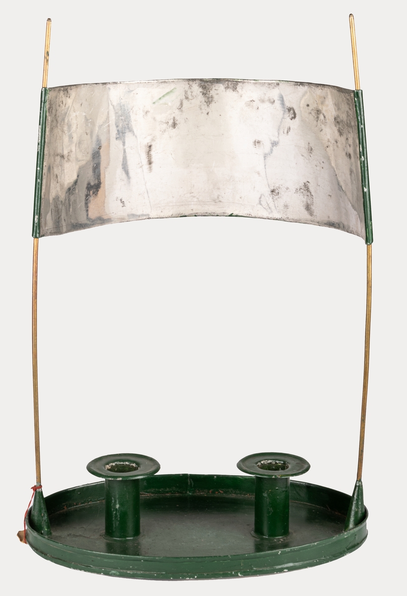 Ljusstake för två ljus, skärm för att reflektera ljuset.