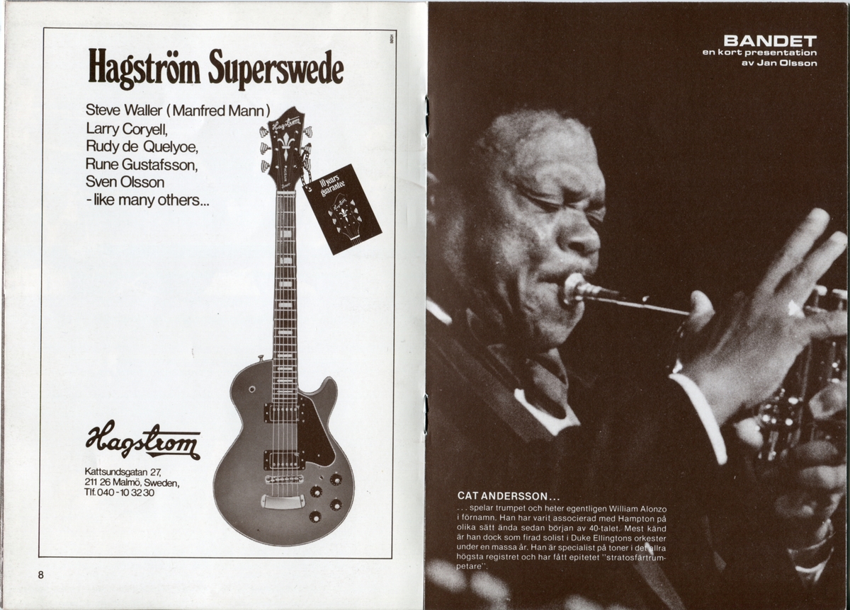 Program för Lionel Hampton Big Band:s Sverigeturné 1979 där bland annat en spelning hos Folkets Park i Linköping förekom den 10 november. Innehåller information om bandet och dess medlemmar samt reklam.