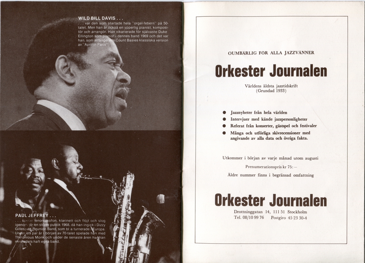 Program för Lionel Hampton Big Band:s Sverigeturné 1979 där bland annat en spelning hos Folkets Park i Linköping förekom den 10 november. Innehåller information om bandet och dess medlemmar samt reklam.