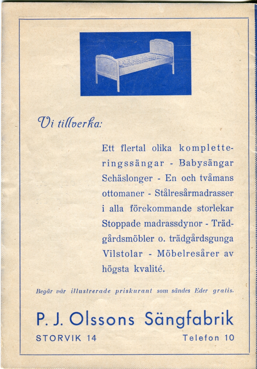 Folkparkernas revyprogram från 1939. Innehåller information om olika föreställningar och reklam.