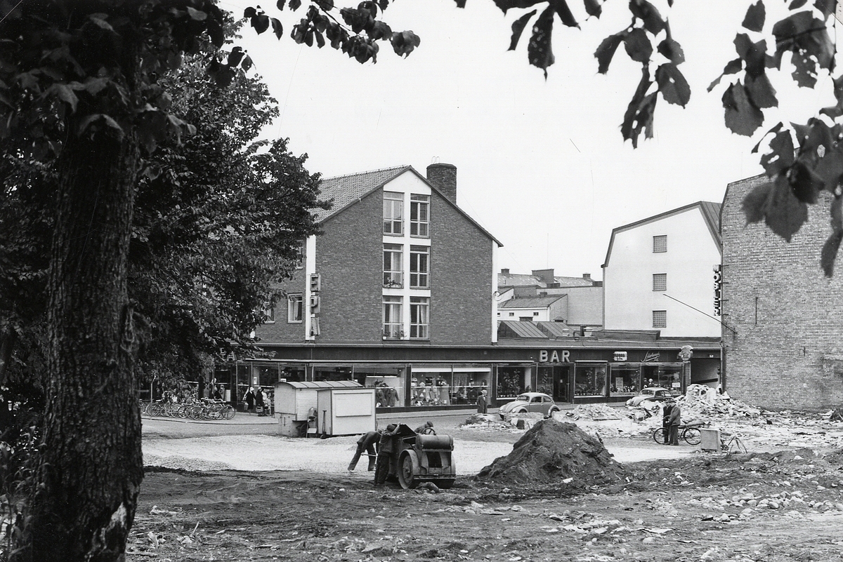 Båtsmansbacken efter rivning. Växjö, 1961.