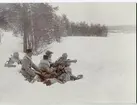 Militärgrupp med kulspruta modell/14. Tidigt 1920-tal.