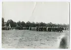 Minnesfesten på Malmen 18 juni 1922.Livkompaniet.
Veteranernas förbimarsch, kapten Mannerhjärta.