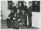 Gruppbild:sittande fr.vänster nr 1 Major L-A Weinerhall.