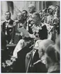 Riksdagens högtidliga öppnande 11 januari 1956.
Kungen läser sitt trontal från tronen i rikssalen.