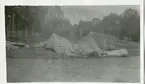 Flygolycka Malmslätt 1919,11 juni.Resterna av maskiner i vilka Söderström och Bagge omkom.
