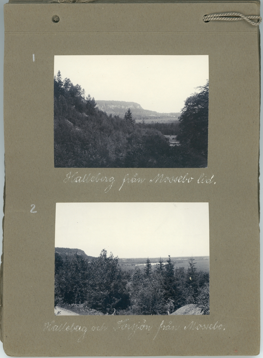 Fotoalbum. "Fröken Anna Ledin, en erinran om sommaren 1911. Vänskapsfullt av E.A."  Gåva till Anna Ledin från Emil Almqvist.