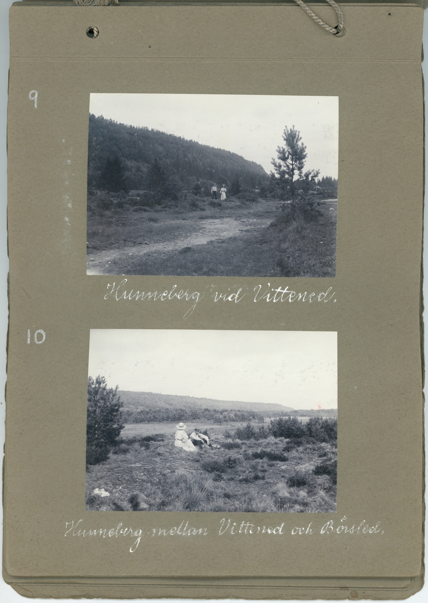 Fotoalbum. "Fröken Anna Ledin, en erinran om sommaren 1911. Vänskapsfullt av E.A."  Gåva till Anna Ledin från Emil Almqvist.
