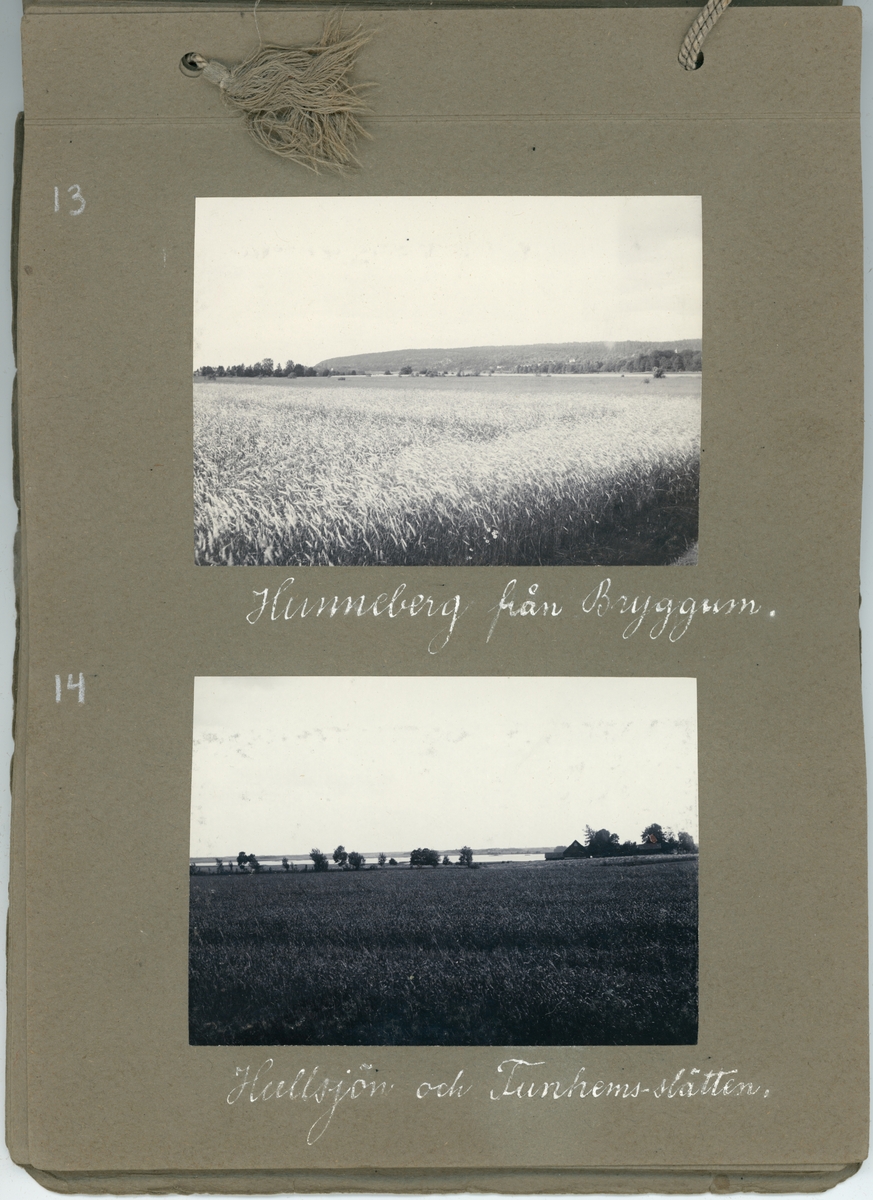 Fotoalbum. "Fröken Anna Ledin, en erinran om sommaren 1911. Vänskapsfullt av E.A."  Gåva till Anna Ledin från Emil Almqvist.