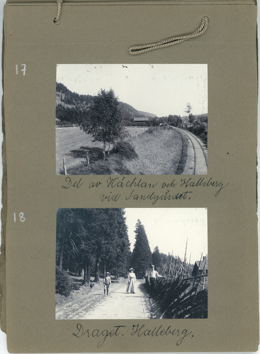 Fotoalbum. "Fröken Anna Ledin, en erinran om sommaren 1911. Vänskapsfullt av E.A."  Gåva till Anna Ledin från Emil Almqvist.