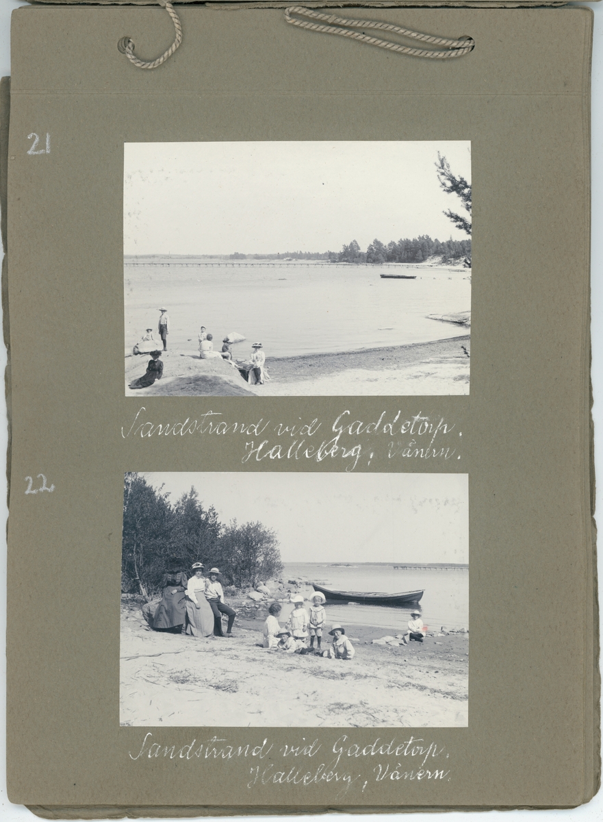 Fotoalbum. "Fröken Anna Ledin, en erinran om sommaren 1911. Vänskapsfullt av E.A."  Gåva till Anna Ledin från Emil Almqvist.