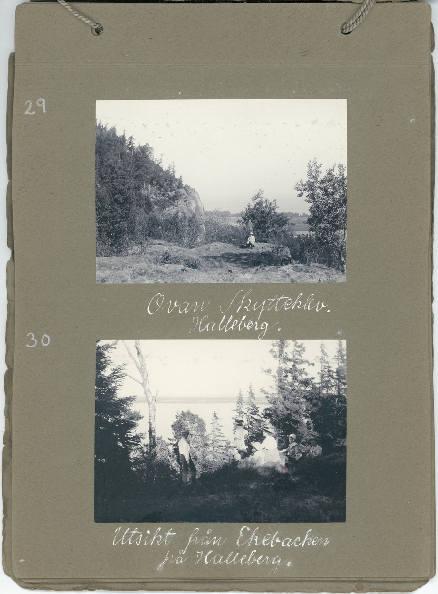 Fotoalbum. "Fröken Anna Ledin, en erinran om sommaren 1911. Vänskapsfullt av E.A."  Gåva till Anna Ledin från Emil Almqvist.