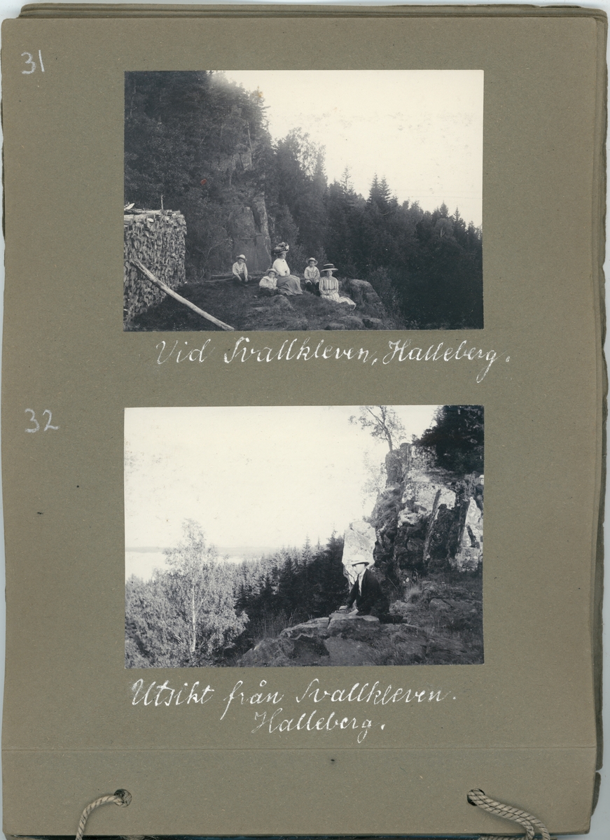 Fotoalbum. "Fröken Anna Ledin, en erinran om sommaren 1911. Vänskapsfullt av E.A."  Gåva till Anna Ledin från Emil Almqvist.