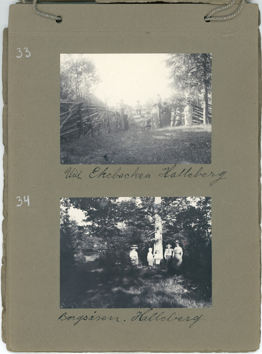 Fotoalbum. "Fröken Anna Ledin, en erinran om sommaren 1911. Vänskapsfullt av E.A."  Gåva till Anna Ledin från Emil Almqvist.