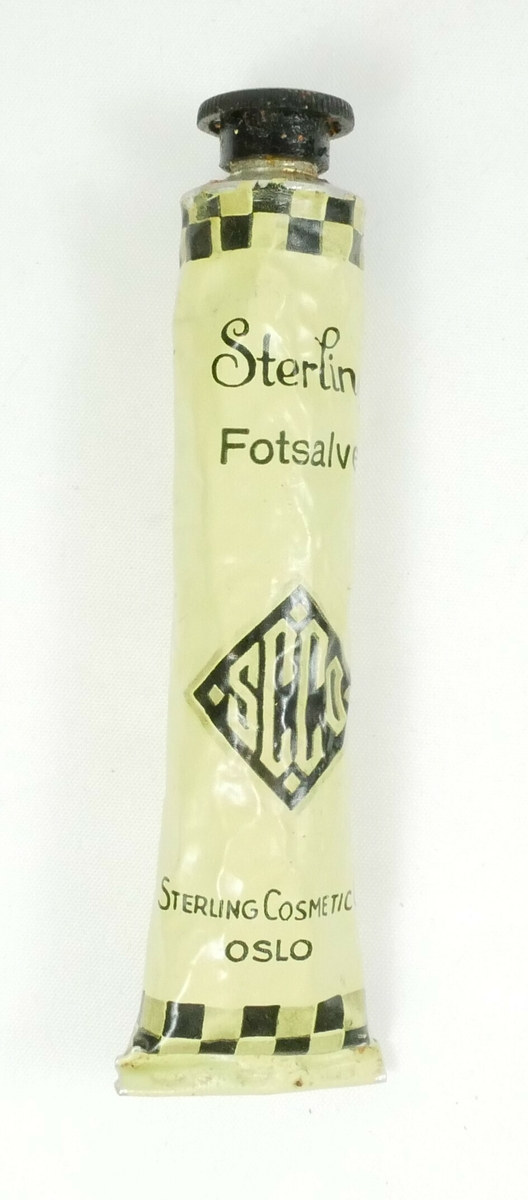 Gul tube med svart plastkork