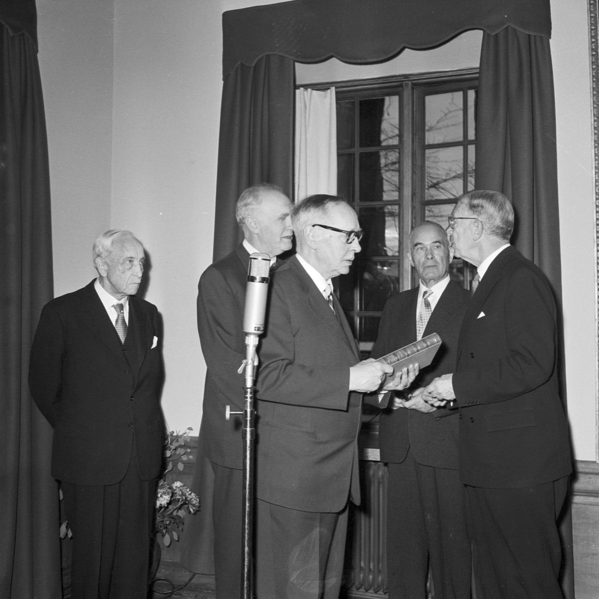 Gustav Adolfs Akademien, invigning av nya lokaler med kungen som hedersgäst, Uppsala 1958